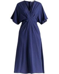Paisie - Sparkled Midi Wrap Dress With Pleated Details - Lyst
