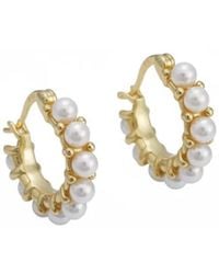 Angel Barocco - Freshwater Pearl Hoop Earring - Lyst