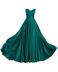 Angelika Jozefczyk - Emerald Satin Corset Evening Gown Viena - Lyst