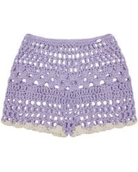 Gunes Swim - Soft Lilac Crochet Shorts - Lyst