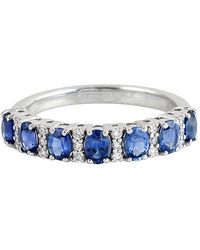 Artisan - 18K Oval Sapphire & Diamond Half Eternity Ring - Lyst