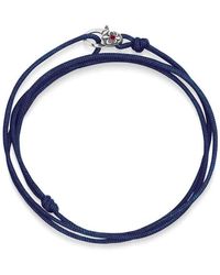 Nialaya - Navy Wrap-around String Bracelet With Sterling Silver Lock - Lyst