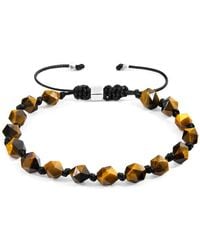 Anchor and Crew - Brown Tigers Eye Zebedee Silver & Stone Beaded Macrame Bracelet - Lyst