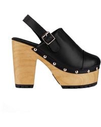 Rag & Co - Alona Slingback High Block Heeled Clogs - Lyst