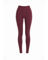 Loom Archives - Day Flow High Waisted Burgundy Legging - Lyst