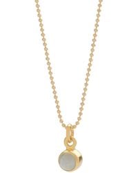 Nellou Jewellery - Gem Dot Birthstone Necklace Aquamarine March Plated Sterling - Lyst