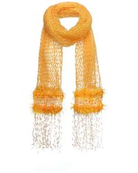 Andreeva - Yellow Cashmere Handmade Knit Scarf - Lyst