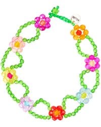 Tillie Beads - Handmade Double Strand Floral Beaded Necklace - Lyst