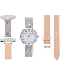 Bermuda Watch Company - Venus Interchangeable Marble/salmon/silver Mesh - Lyst