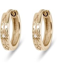 Zohreh - Diamond Starburst Huggie Hoop Earring Pair 9K - Lyst
