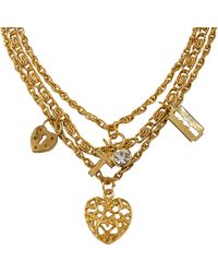 Caramel Vintage Jewellery - Vintage Plated Mixed Emotions Layered Necklace - Lyst