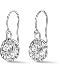 Dower & Hall - Hammered Disc & Sapphire Array Earrings - Lyst