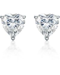Ep Designs - Heart Moissanite Stud Earring - Lyst