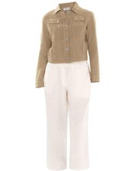 Haris Cotton - Neutrals Linen Jacket With Long Sleeves Beach Sand - Lyst