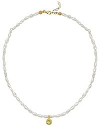 LINYA JEWELLERY - Cosmic Small Pearl Zodiac Necklace Birthstone - Lyst