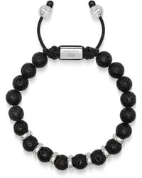 Nialaya - Sterling Beaded Bracelet With Lava Stone - Lyst