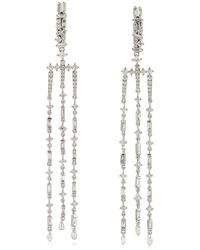 Artisan - 18k Gold In Baguette Natural Diamond Long Chandelier Designer Earrings - Lyst