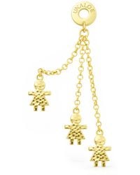 Unaloe - Plated Girl Charm Chain Drop Earrings – Contemporary Statement Jewelry For - Lyst