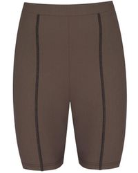 No'design - Khaki Biker Shorts With Flatlock Detail - Lyst