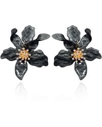 Michael Nash Jewelry - Aurelia Hematite Colored Floral Resin Drop Earrings - Lyst