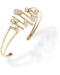 Grosse - Pearl & Crystal Statement Bangle Bracelet, Series Pearl Light - Lyst