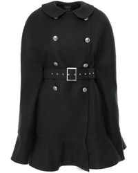 AVENUE No.29 - Double Breasted Cape With Belt - Lyst