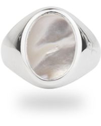 Phira London - Silver Jamestown Mother Of Pearl Oval Stone Ring - Lyst