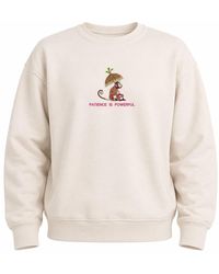 Nooltrends - Neutrals Patience Is Powerful Embroidered Sweatshirt - Lyst