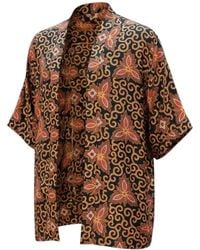 ORIGIN OF HEARTS - Reba Floral Summer Festival Satin Kimono Shirt - Lyst