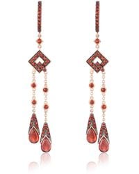 Artisan - Rose 14K Rose Garnet Gemstone Tassel Dangle Earrings - Lyst