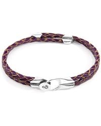 Anchor and Crew - Deep Conway & Braided Leather Bracelet - Lyst