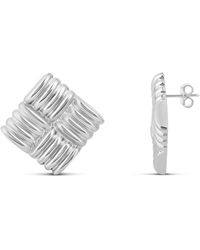 SHYMI - Textured Square Statement Studs - Lyst