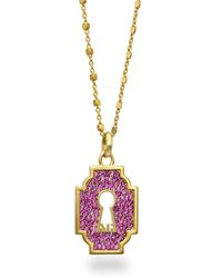 Myrto Katramadou Jewellery - Unlocked Lock Necklace-Plated -Ruby - Lyst