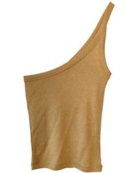 Vænn - Rose Metallic One Shoulder Tank - Lyst