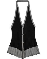 Nocturne - Halter Ribbed Knit Top - Lyst