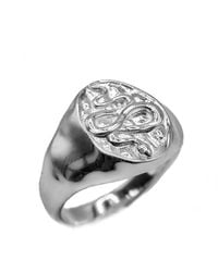 Aaria London - Snake Signet Ring - Lyst