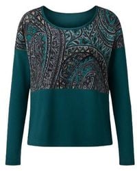 Conquista - Exotic Print Viscose-Blend Jersey Top With Contrasting Elastane Panels - Lyst