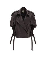 Julia Allert - Croc-Effect Faux Leather Oversized Jacket – Dark - Lyst