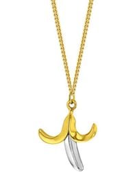 True Rocks - Mini Banana Pendant 2Tone 18Kt-Plate & Sterling On Chain - Lyst