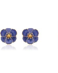 Milou Jewelry - Very Peri Blossom Flower Earrings - Lyst