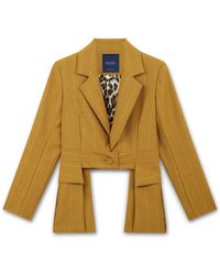 Amanda Thompson Couture - Andy Suit Jacket Wool Mustard Pinstripe - Lyst