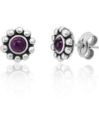 Unaloe - Sterling Flower Stud Earrings With Amethyst – Contemporary Gemstone Designer Jewelry For - Lyst
