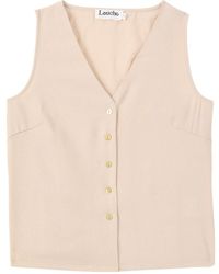 Louche - Neutrals Jakson Sustainable Satin Back Crepe Waistcoat - Lyst