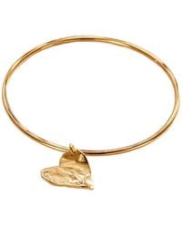 Posh Totty Designs - Fortune Heart Charm Bangle - Lyst