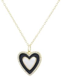 KAMARIA - Two Tone Heart Necklace - Lyst
