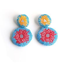 Nana Watanabe - Coral Egg Embroidery Earrings - Lyst