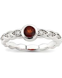 Kylie Harper - Genuine Garnet & Diamond Band Ring - Lyst
