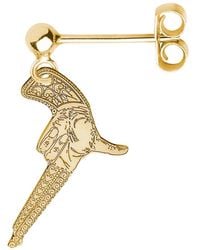 CarterGore Gold Hand Gun Single Short Drop Earring - Metallic