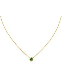 Lily Flo Jewellery - Emerald Solitaire Necklace On Solid - Lyst