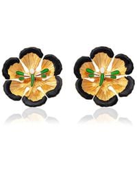 Milou Jewelry - Flower Earrings With Dragonfly - Lyst
